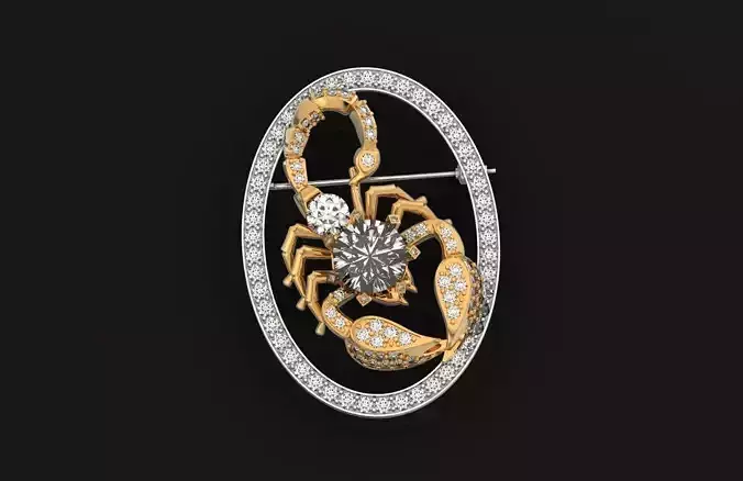  brooch scorpion with stones 766 3D print model