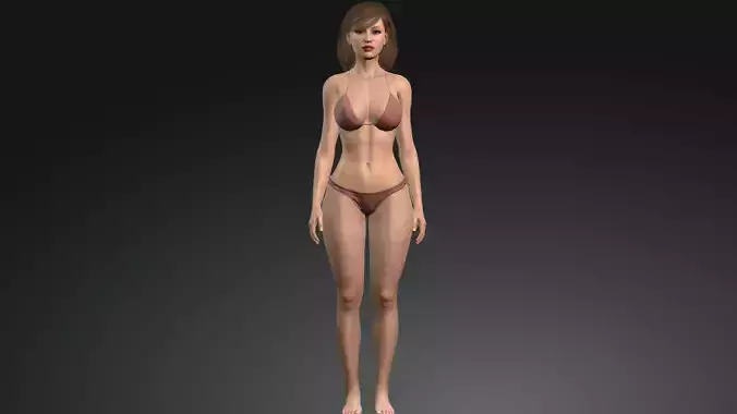 Realistic Model Alice woman in bikini