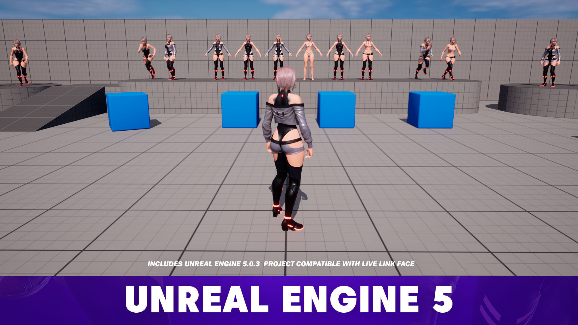 Lucy Cyberpunk Edgerunner  - Game Ready 3D model - UE5 Low-poly 3D model_13