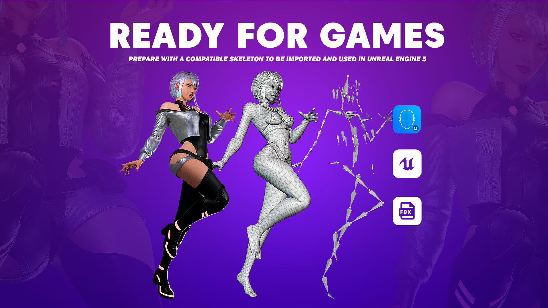 Lucy Cyberpunk Edgerunner  - Game Ready 3D model - UE5 Low-poly 3D model_10