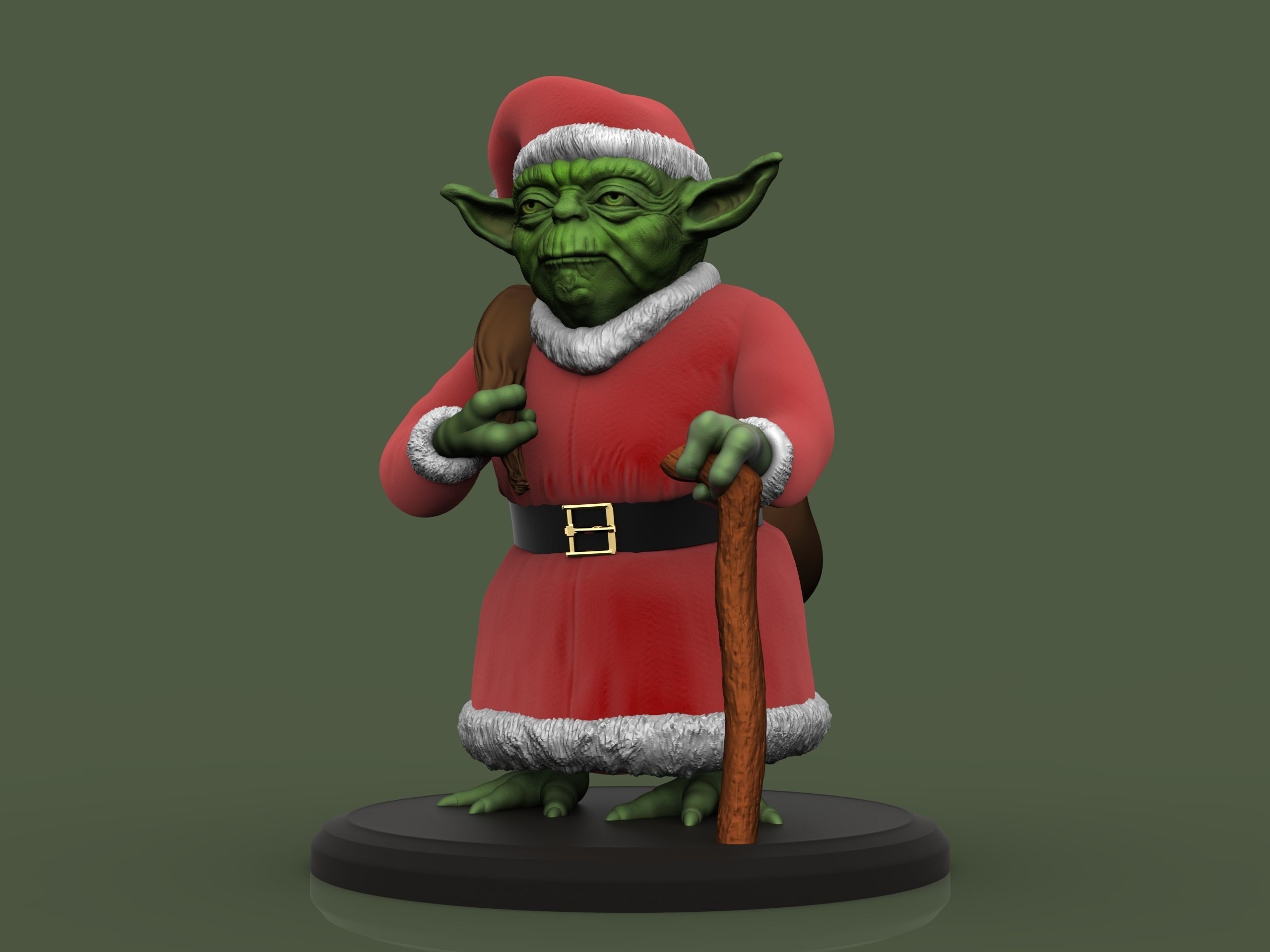 Yoda Christmas tree Ornament  3D print model_9