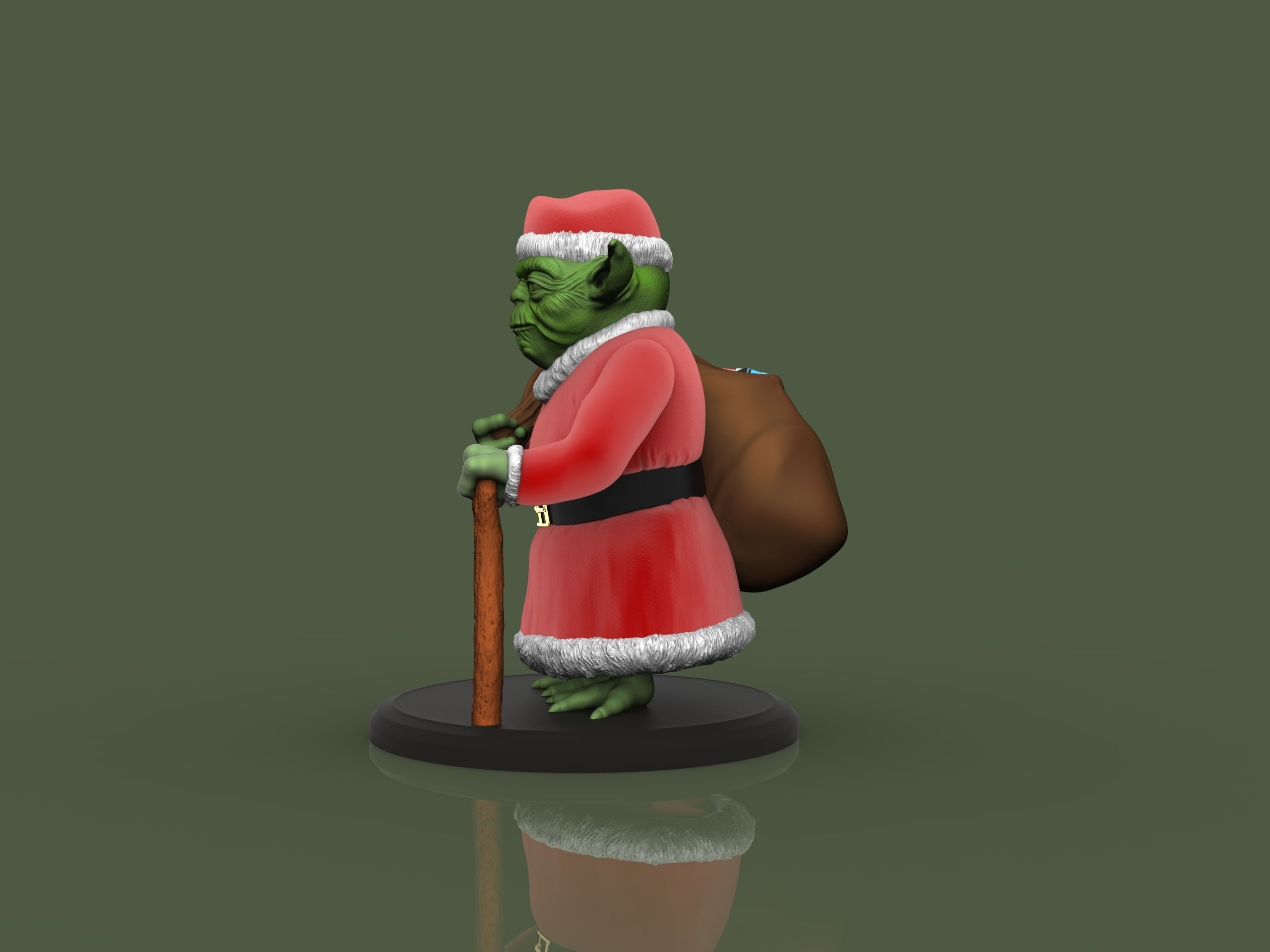 Yoda Christmas tree Ornament  3D print model_4
