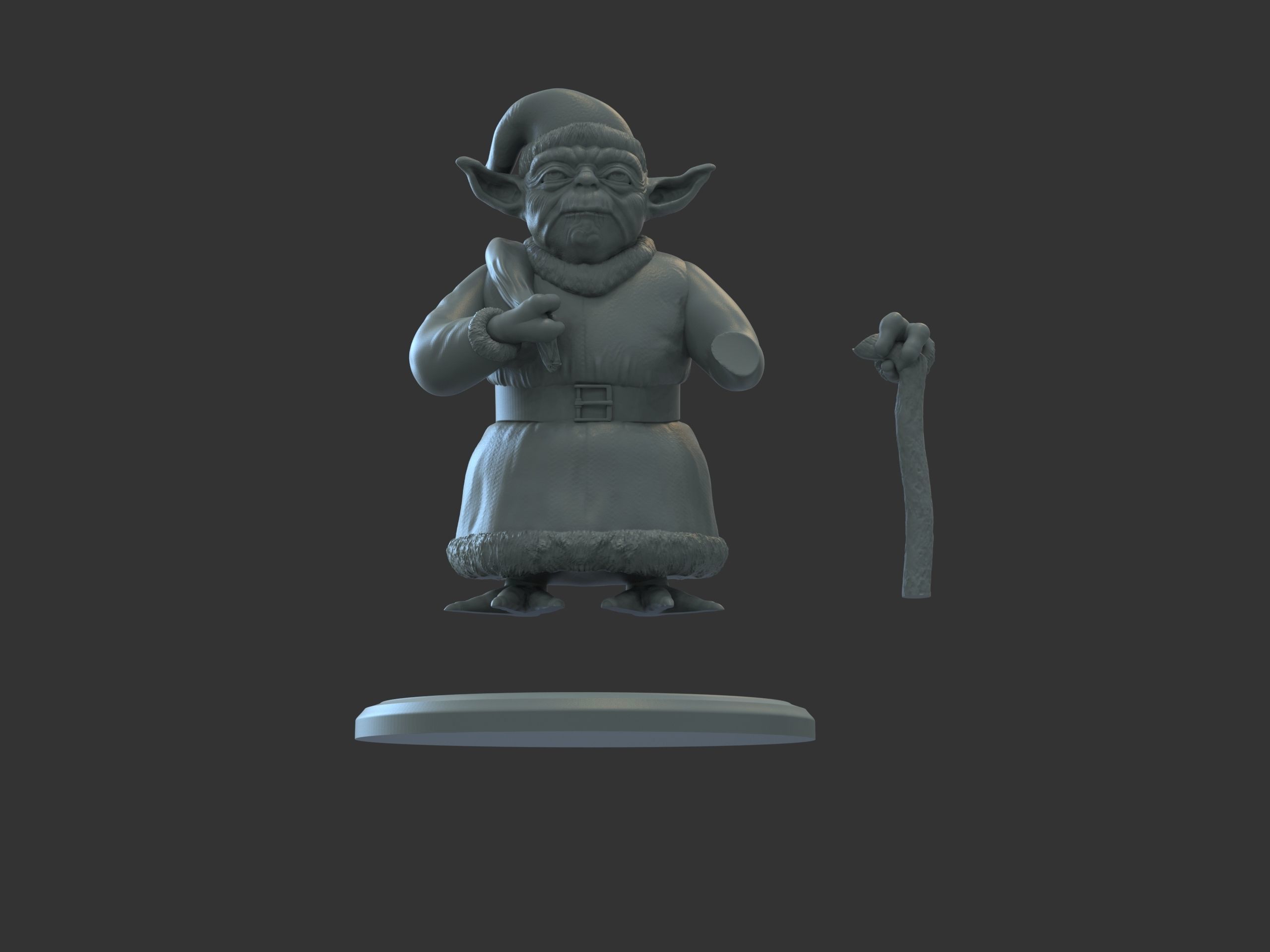 Yoda Christmas tree Ornament  3D print model_12