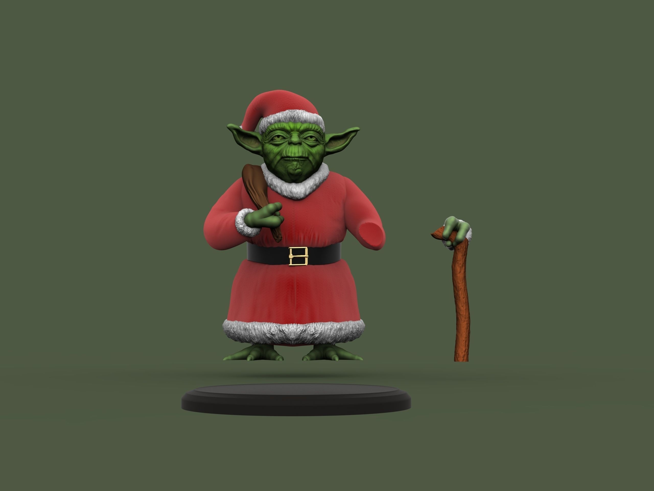 Yoda Christmas tree Ornament  3D print model_10