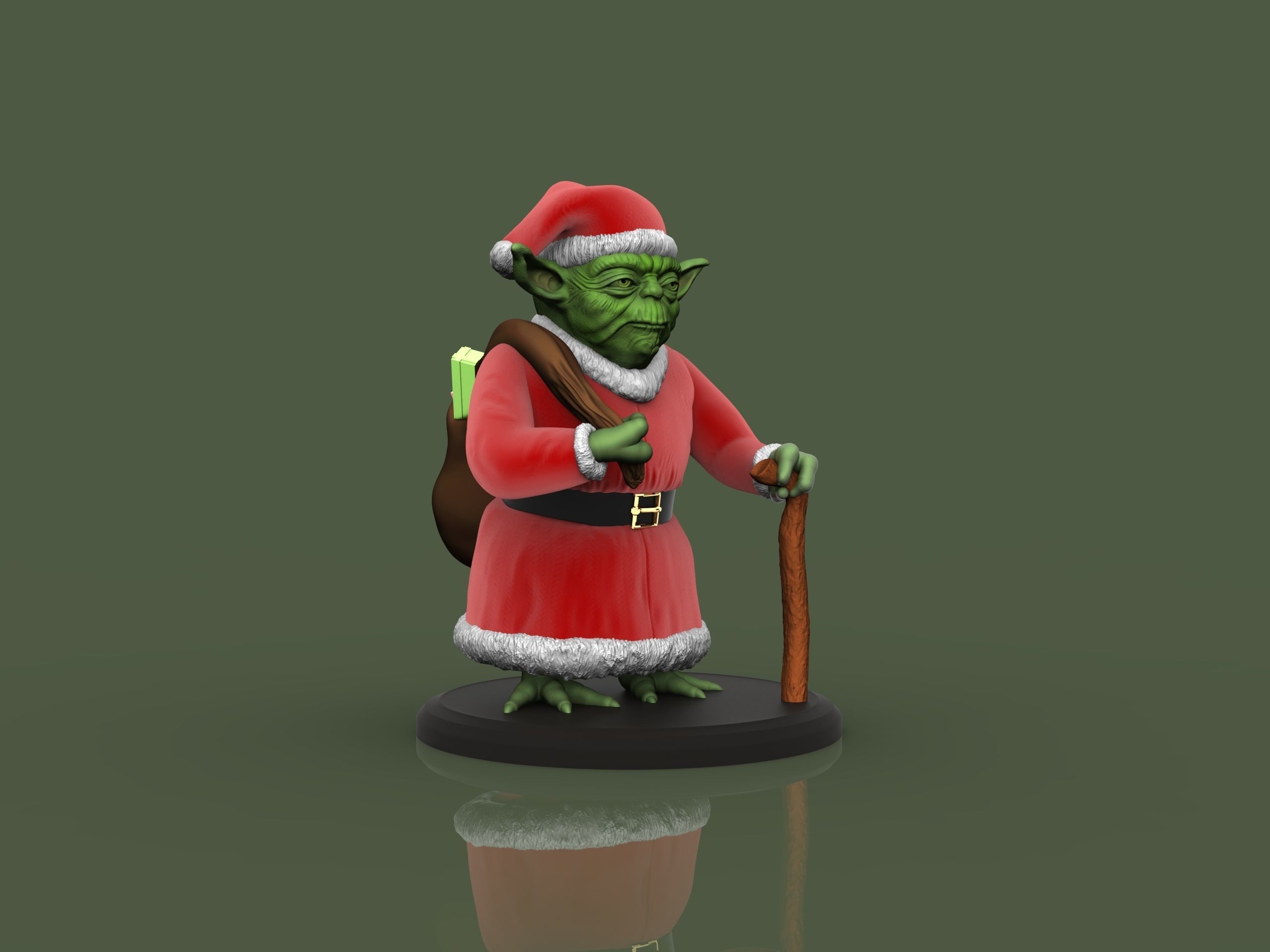 Yoda Christmas tree Ornament  3D print model_7
