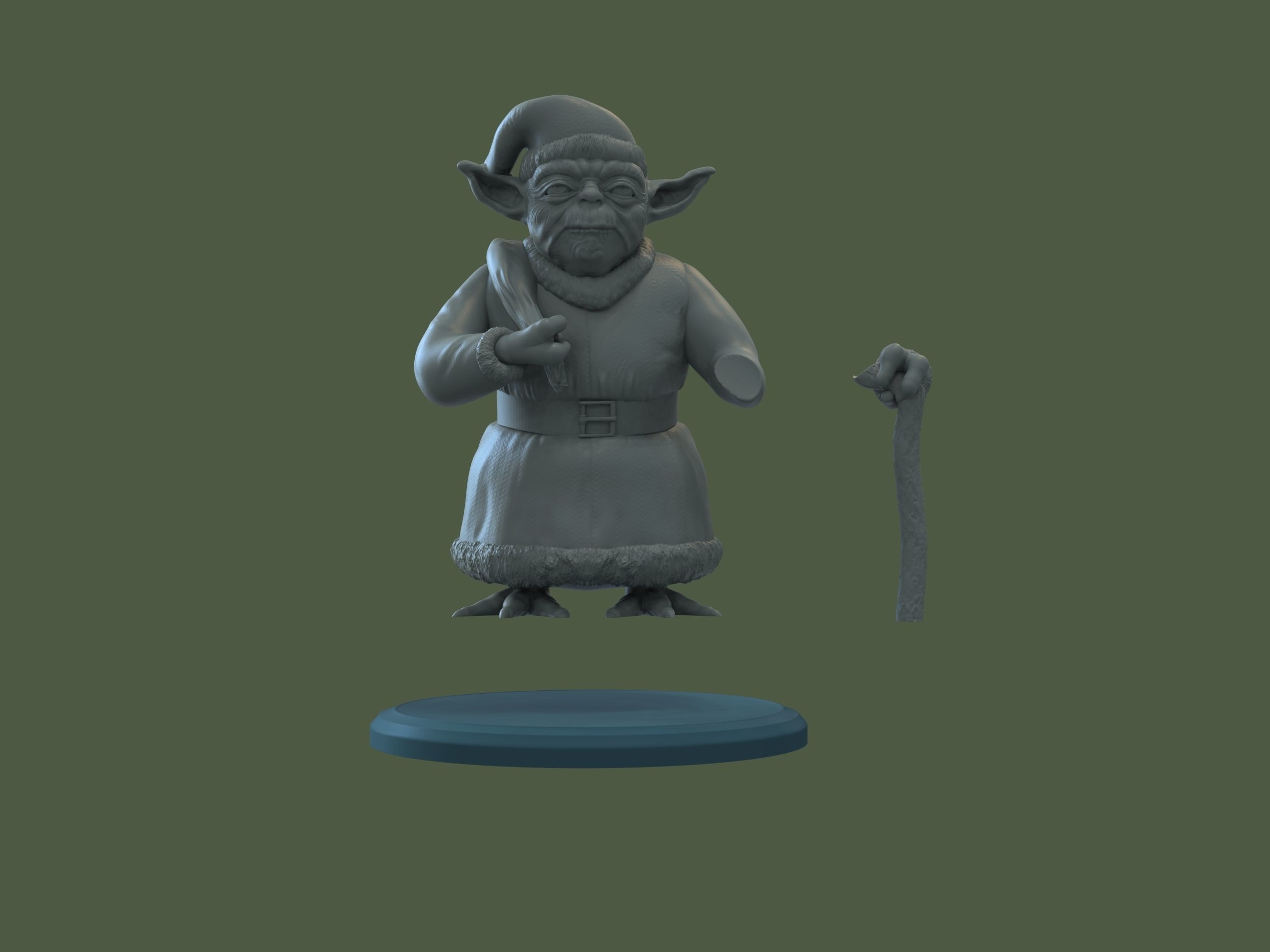 Yoda Christmas tree Ornament  3D print model_11