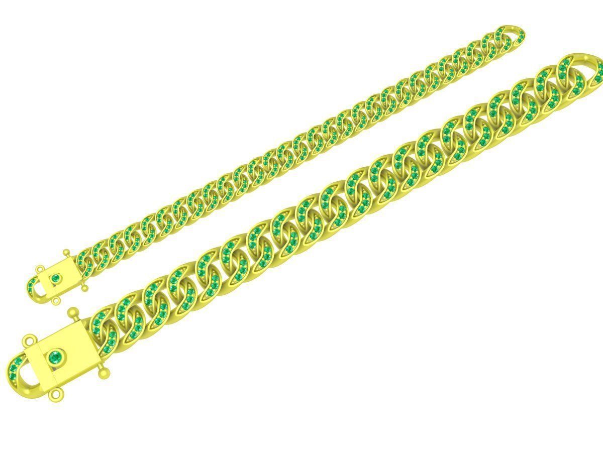 2 diamond cuban bracelets 4125 3D print model_6
