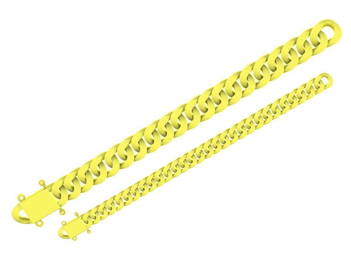 2 diamond cuban bracelets 4125 3D print model_7
