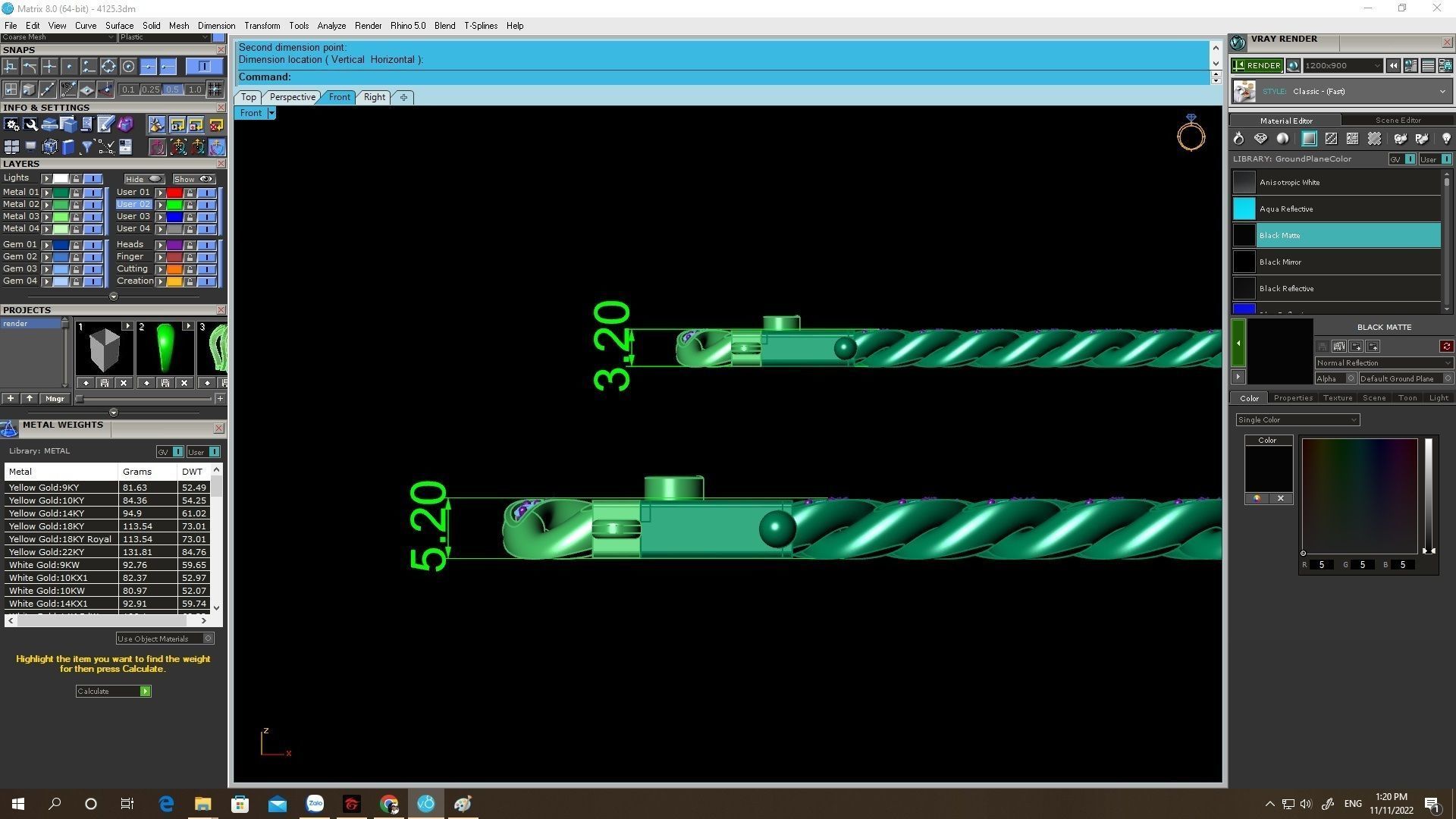 2 diamond cuban bracelets 4125 3D print model_4