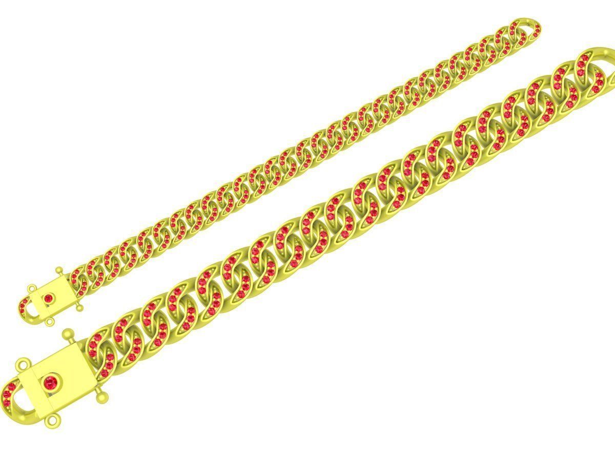 2 diamond cuban bracelets 4125 3D print model_5