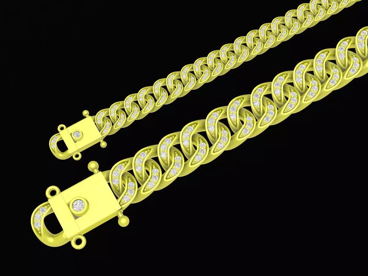 2 diamond cuban bracelets 4125 3D print model_0