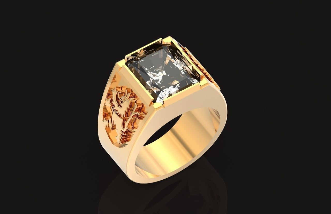  man ring Rasta Lion of Judea 771 3D print model_4