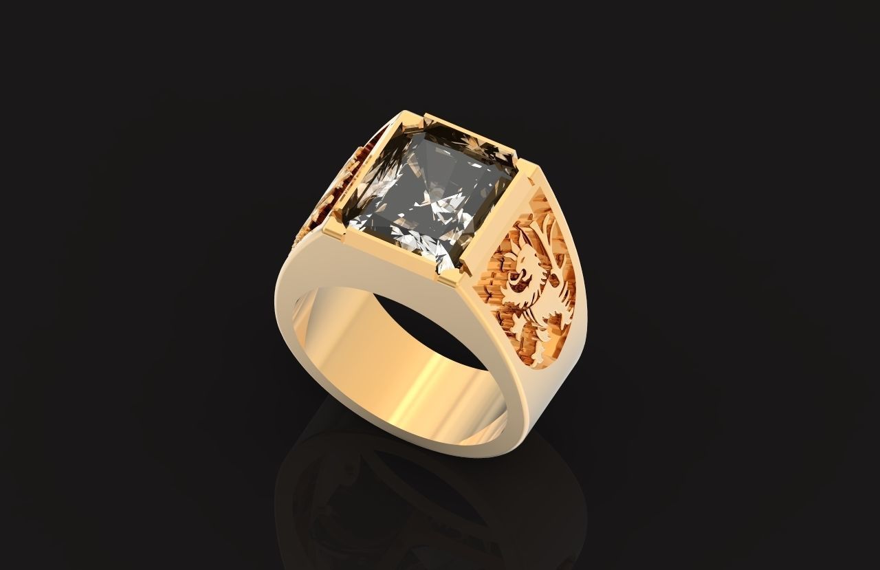  man ring Rasta Lion of Judea 771 3D print model_14