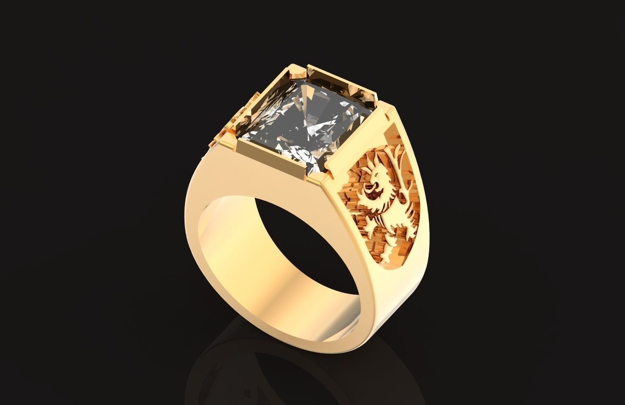  man ring Rasta Lion of Judea 771 3D print model_3