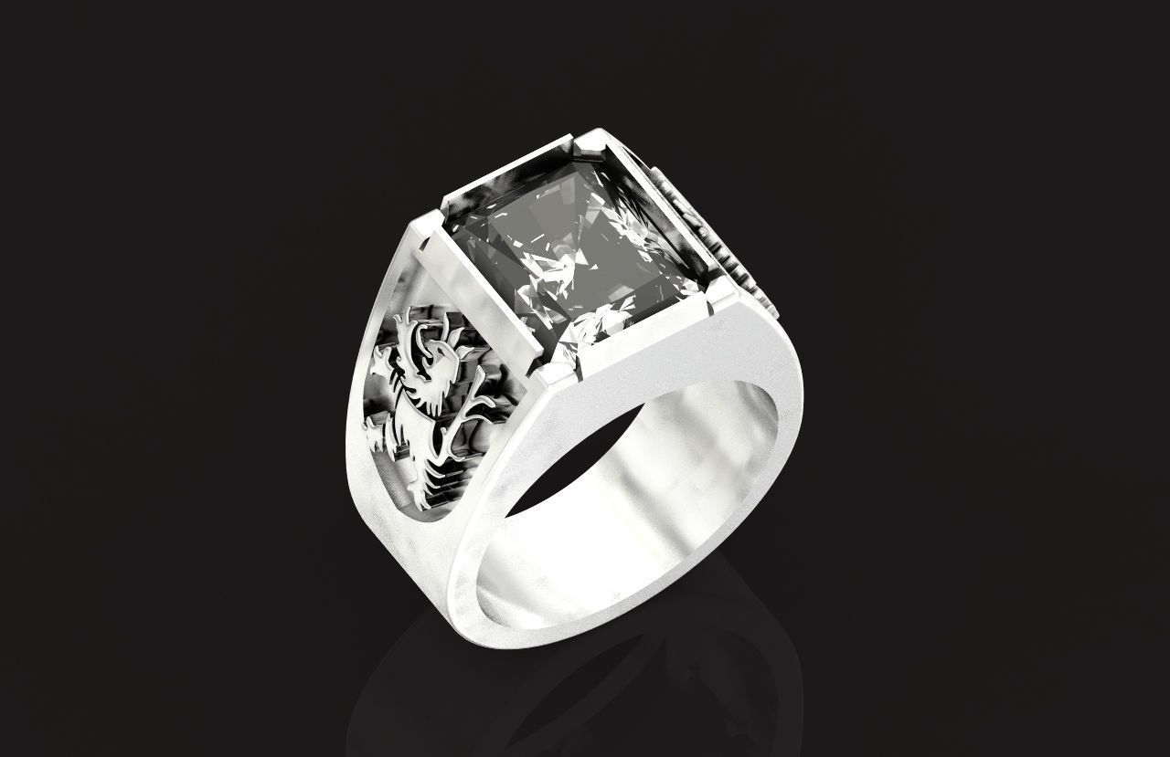  man ring Rasta Lion of Judea 771 3D print model_9