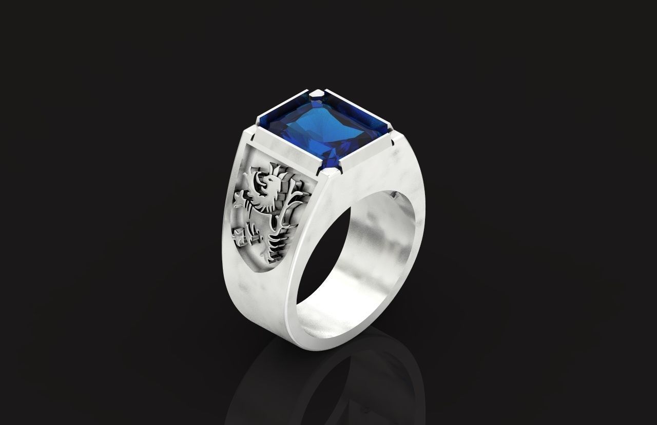  man ring Rasta Lion of Judea 771 3D print model_10