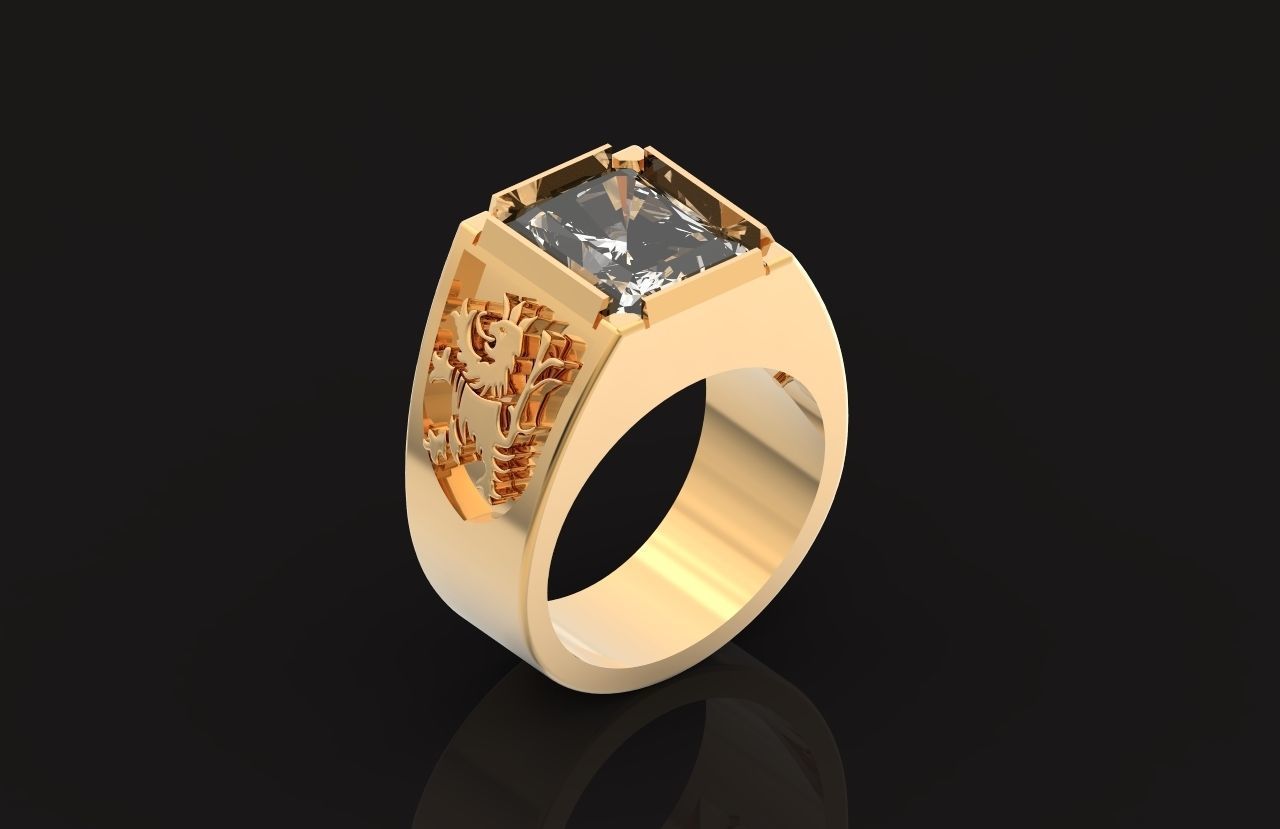  man ring Rasta Lion of Judea 771 3D print model_18