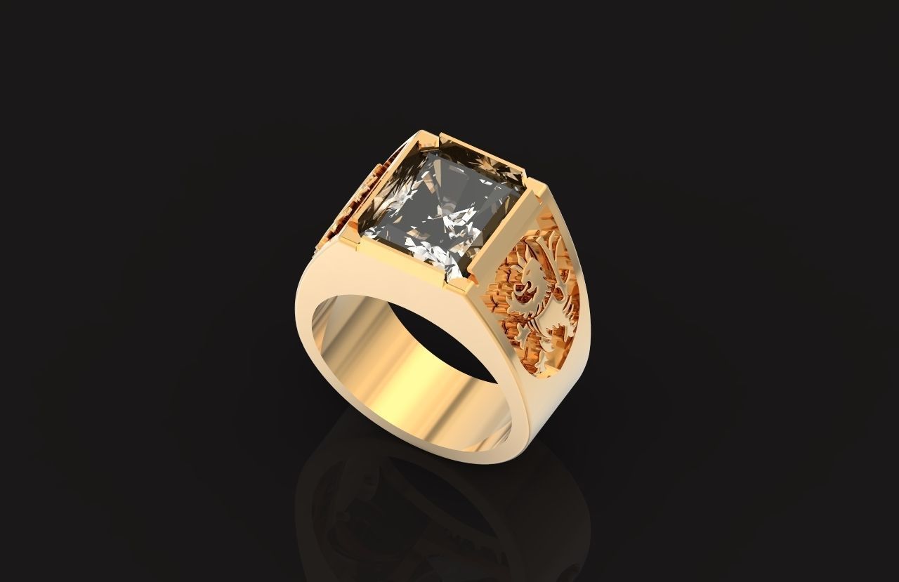  man ring Rasta Lion of Judea 771 3D print model_13