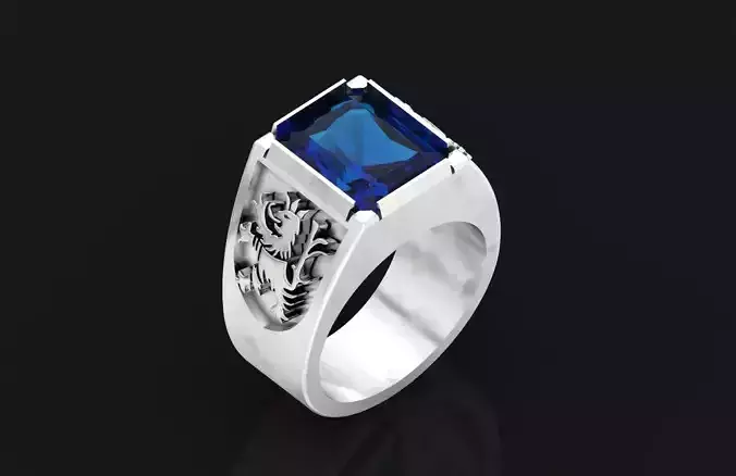  man ring Rasta Lion of Judea 771 3D print model
