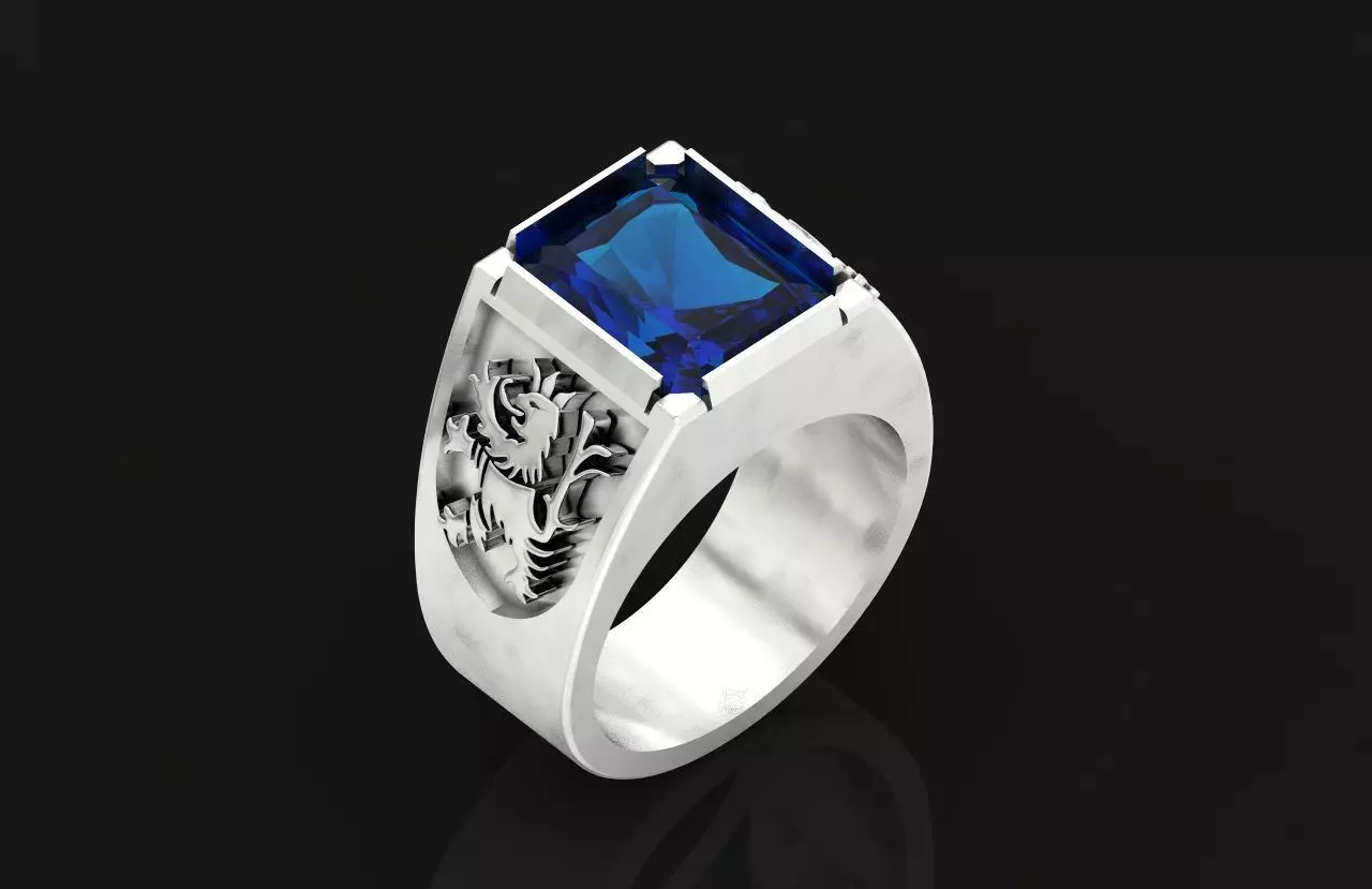  man ring Rasta Lion of Judea 771 3D print model_0