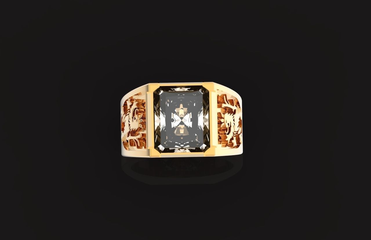  man ring Rasta Lion of Judea 771 3D print model_15