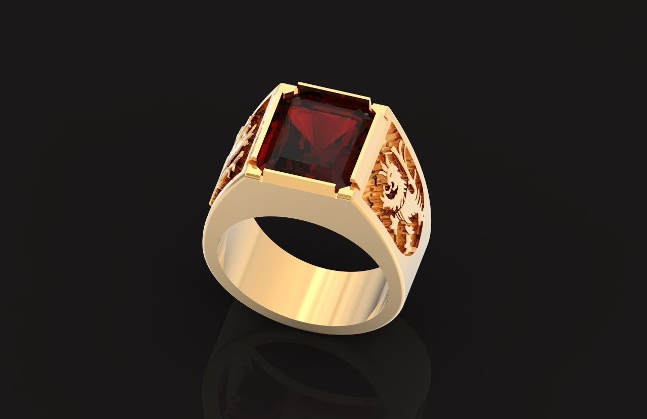  man ring Rasta Lion of Judea 771 3D print model_19