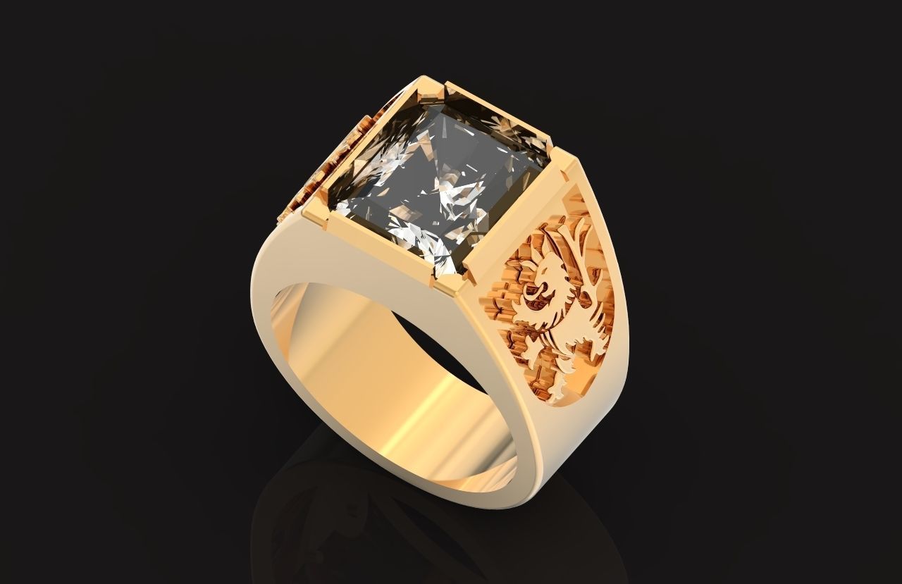  man ring Rasta Lion of Judea 771 3D print model_2