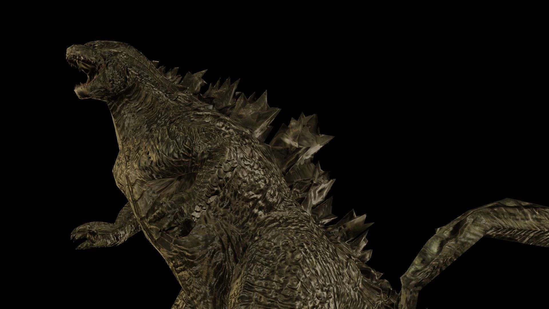 Godzilla 2019 2014 Model Free low-poly 3D model_1