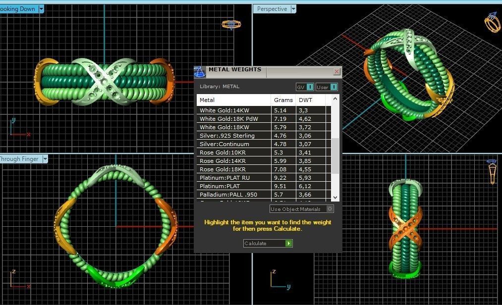 ring tiffany schlumberger diamond three-row 776 3D print model_8