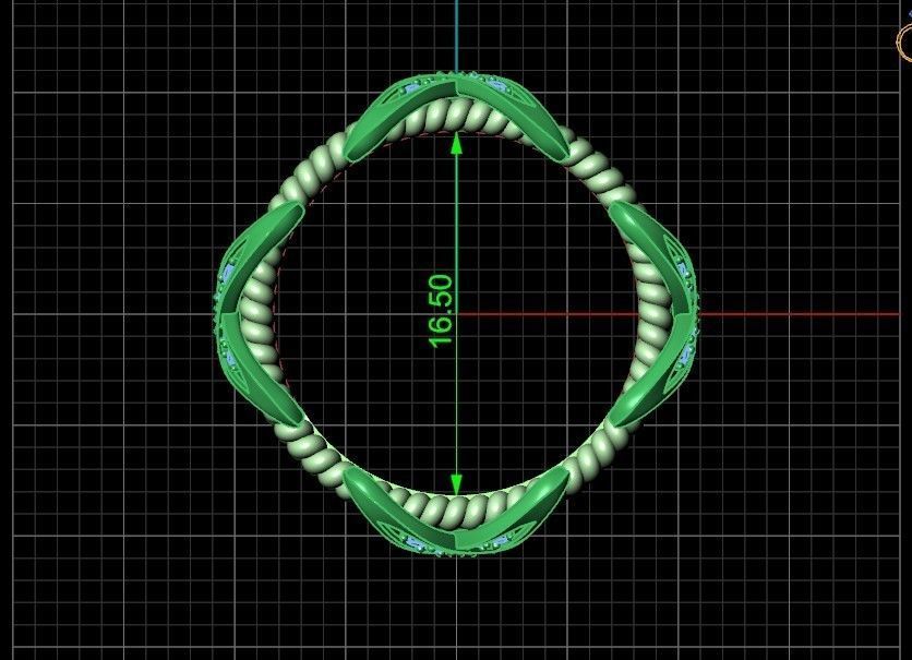 ring tiffany schlumberger diamond three-row 776 3D print model_41