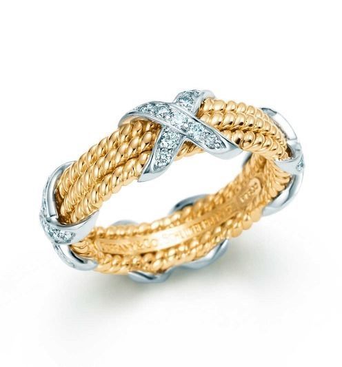 ring tiffany schlumberger diamond three-row 776 3D print model_1