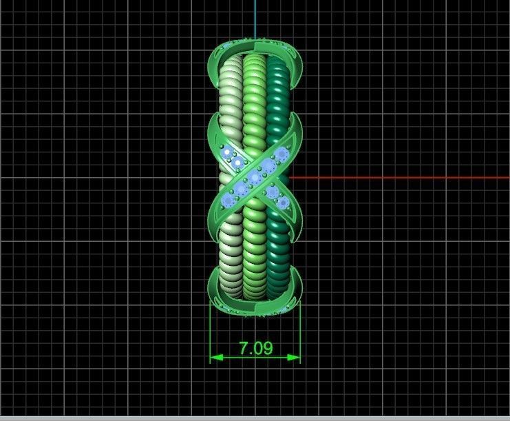 ring tiffany schlumberger diamond three-row 776 3D print model_42