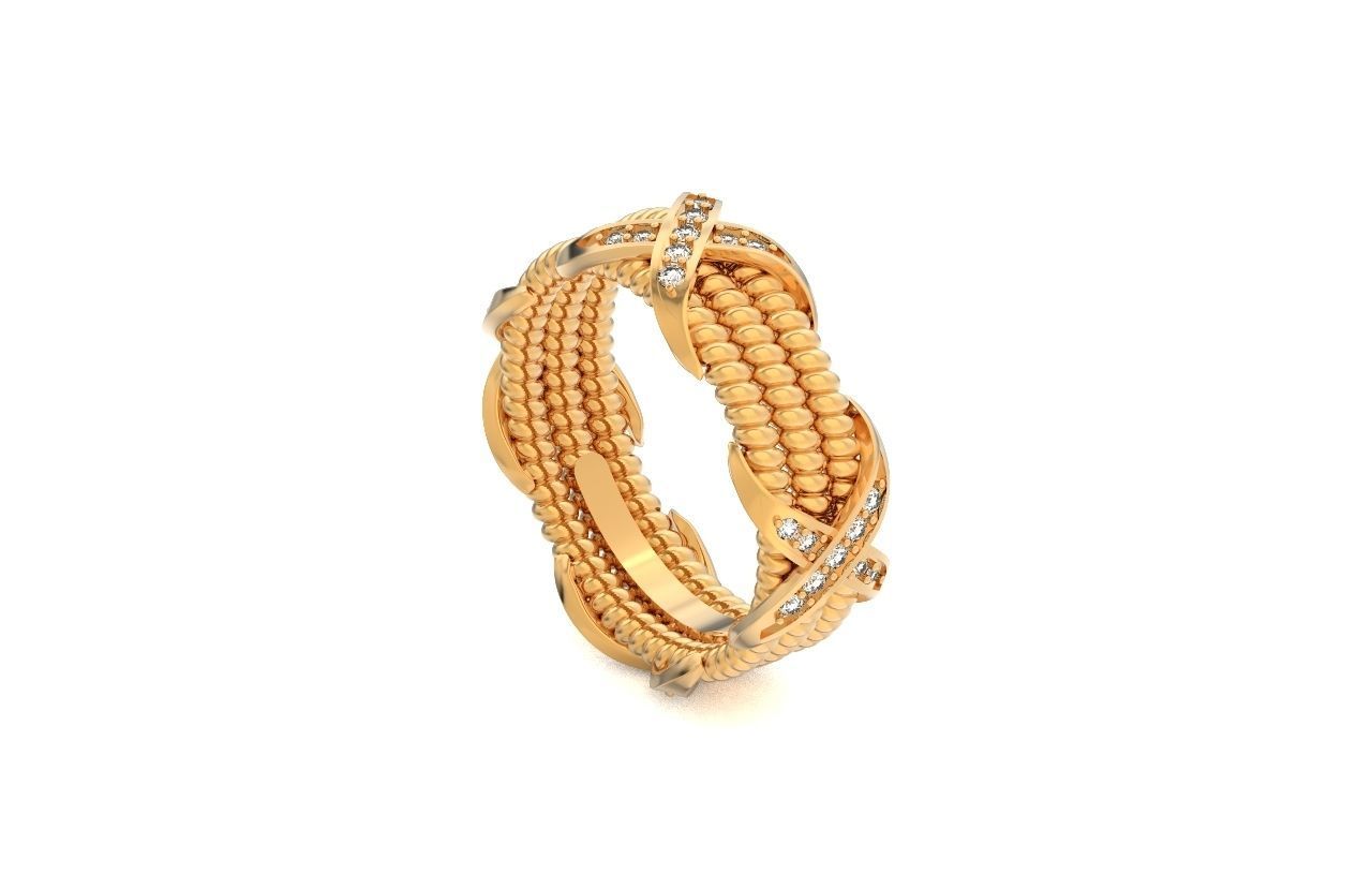 ring tiffany schlumberger diamond three-row 776 3D print model_13