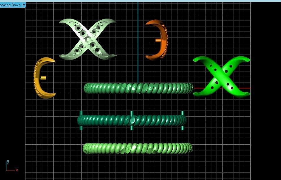 ring tiffany schlumberger diamond three-row 776 3D print model_43
