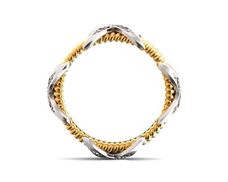 ring tiffany schlumberger diamond three-row 776 3D print model_4