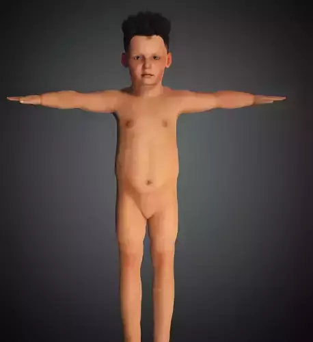 Stairs naked boy Free 3D model