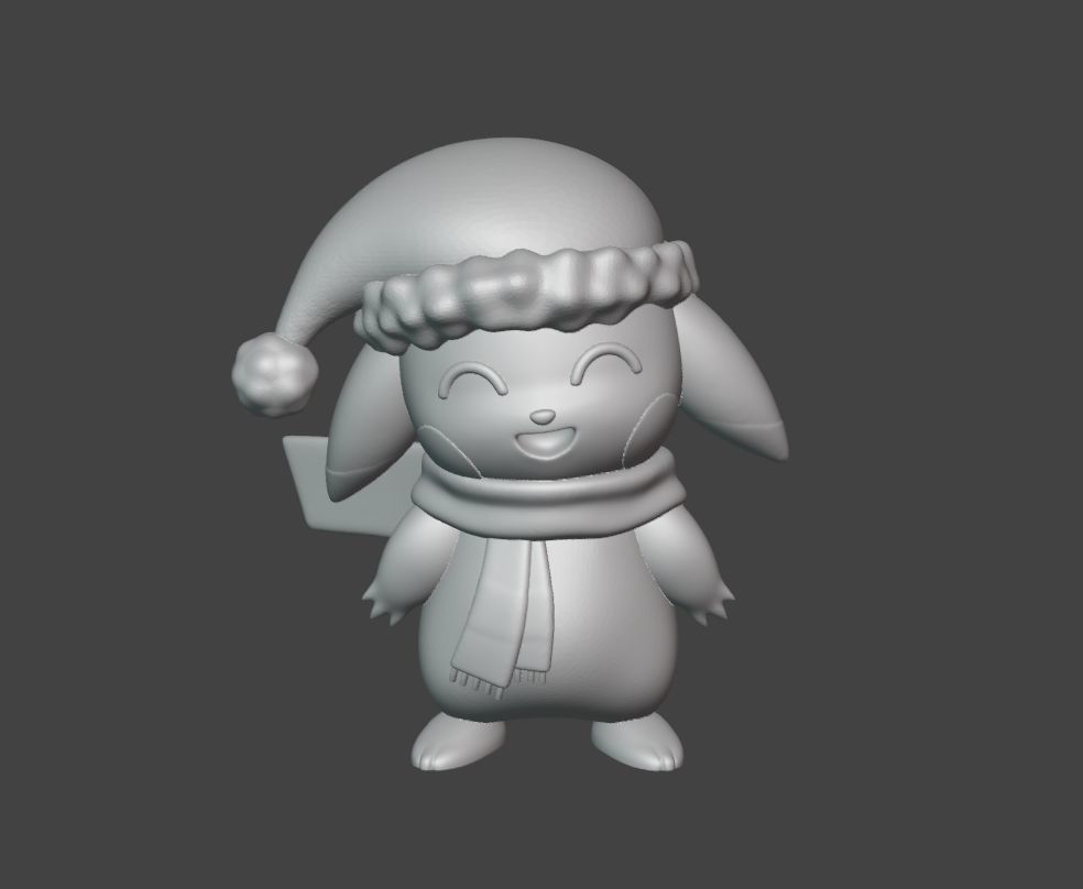 Pikachu claus - 3D print 3D print model_6