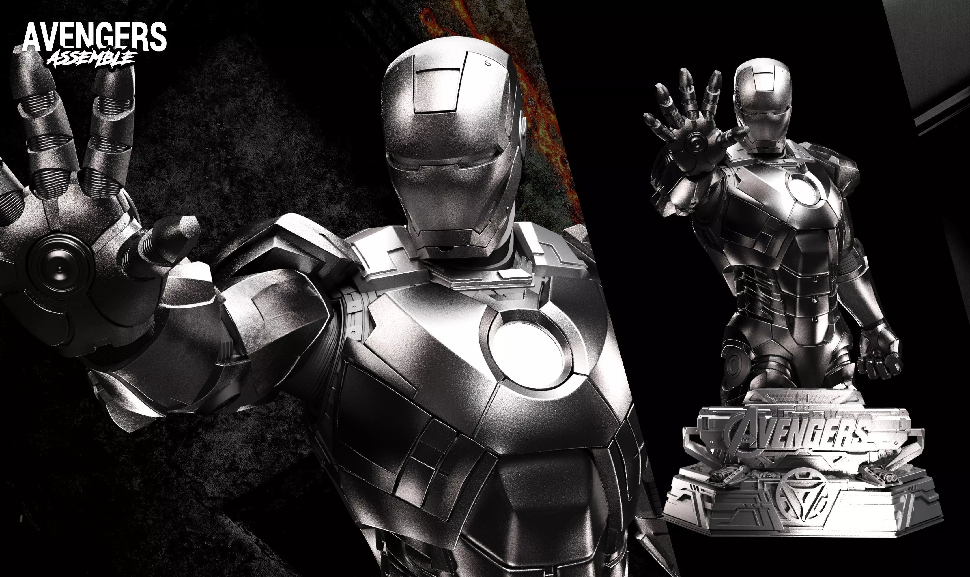 Wicked Marvel Iron Man Bust ready for 3d printing 3D print model_0