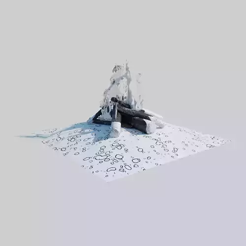 Stylized Camp Fire Low-poly 3D model