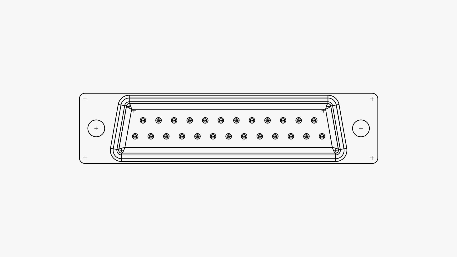 DB25 male connector through hole 3D model_5