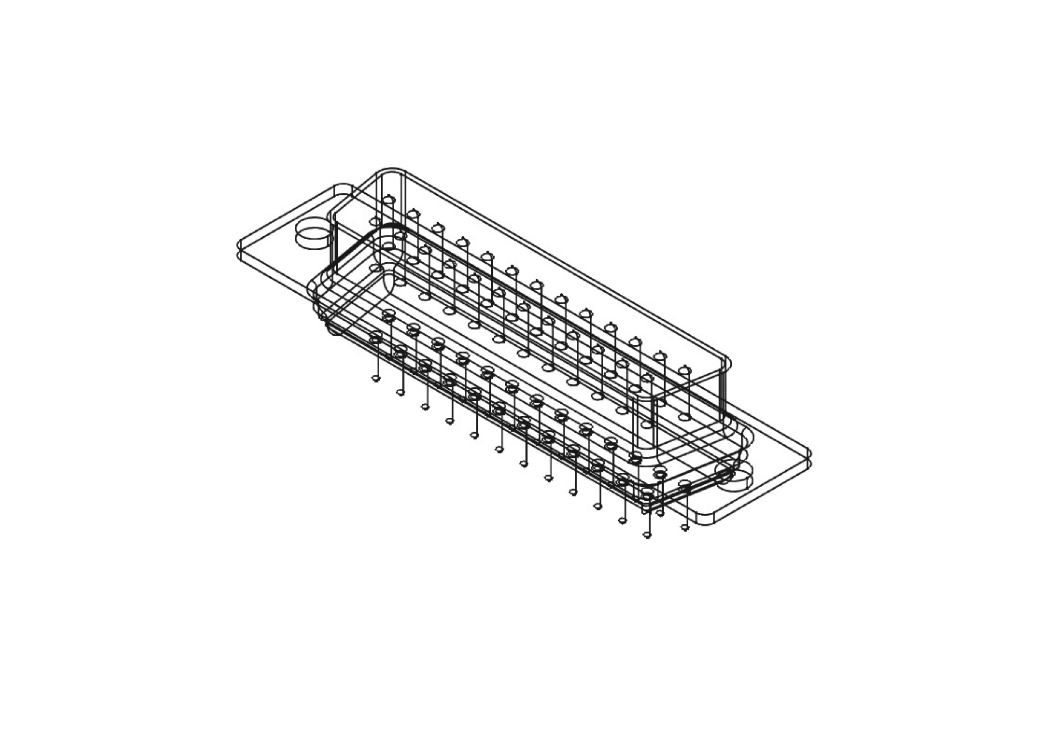 DB25 male connector through hole 3D model_1