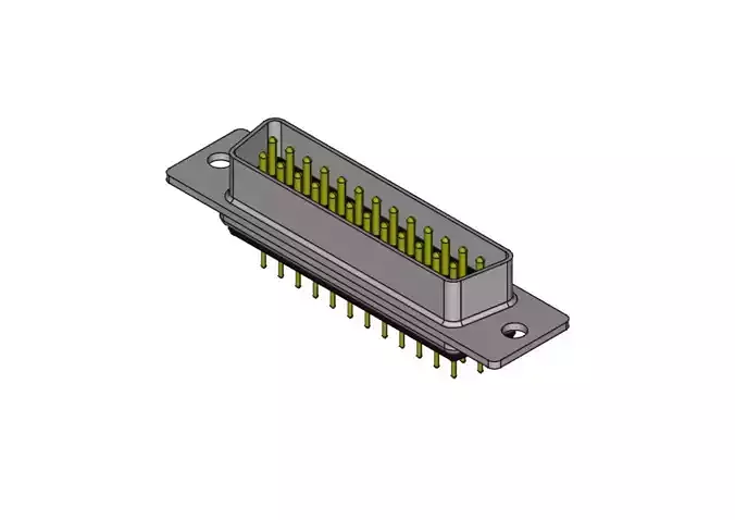 DB25 male connector through hole