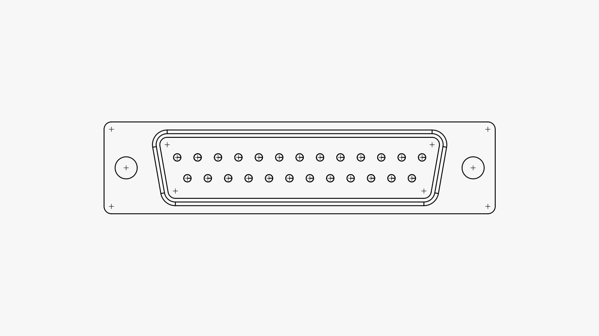 DB25 male connector through hole 3D model_4