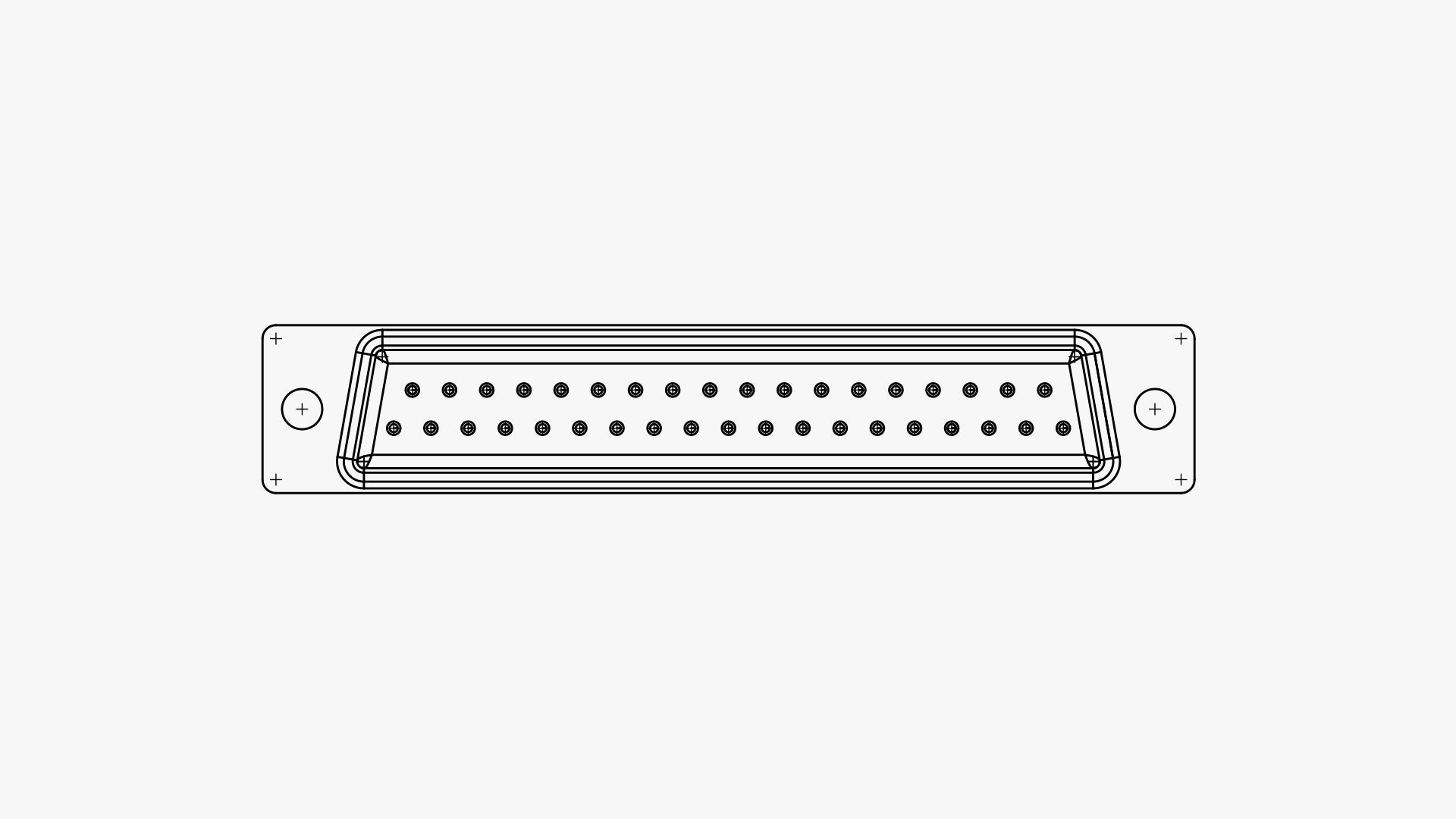 DB37 male connector through hole 3D model_5