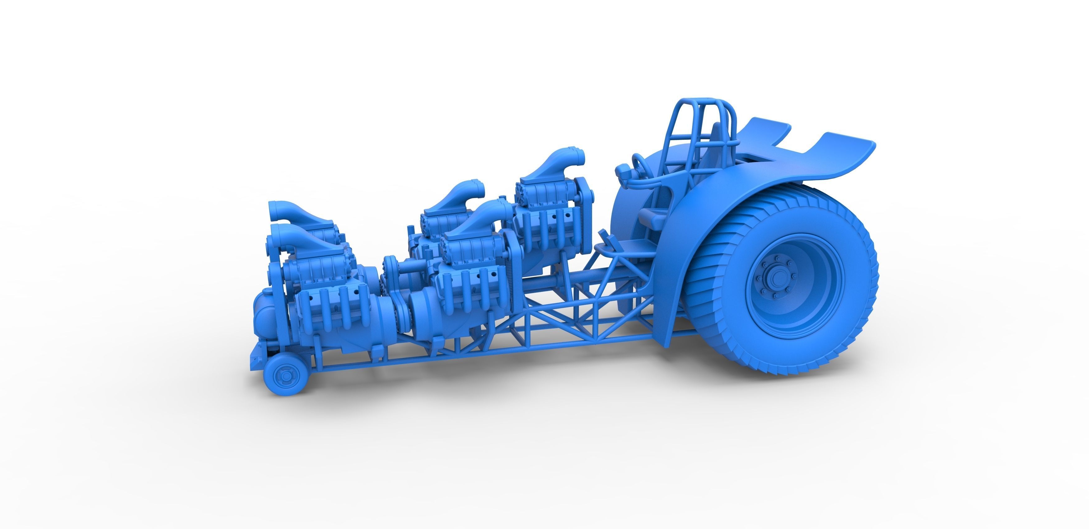 Pulling tractor with 5 engines V8 Version 6 Scale 1 to 25 3D print model_15