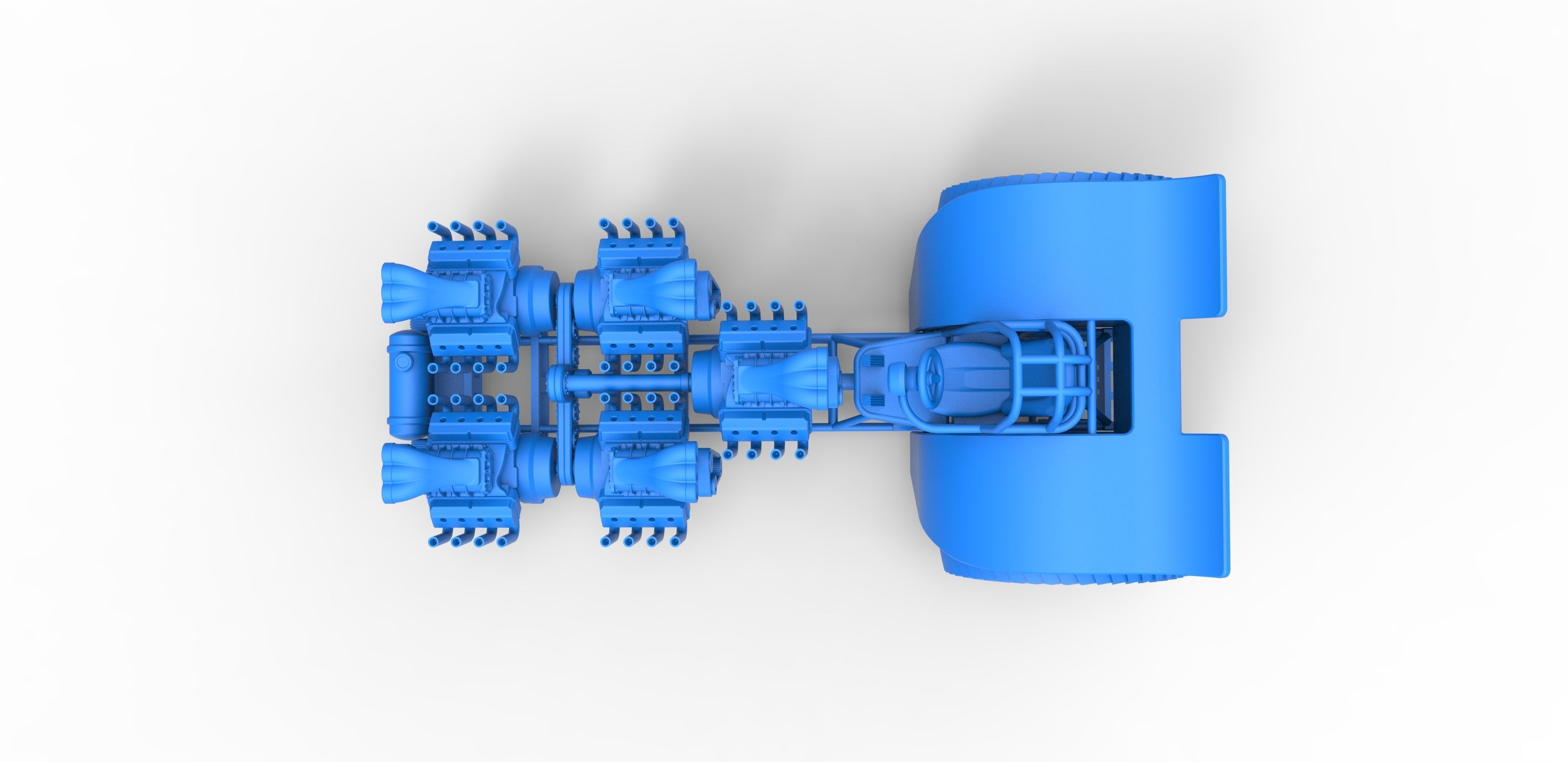 Pulling tractor with 5 engines V8 Version 6 Scale 1 to 25 3D print model_24