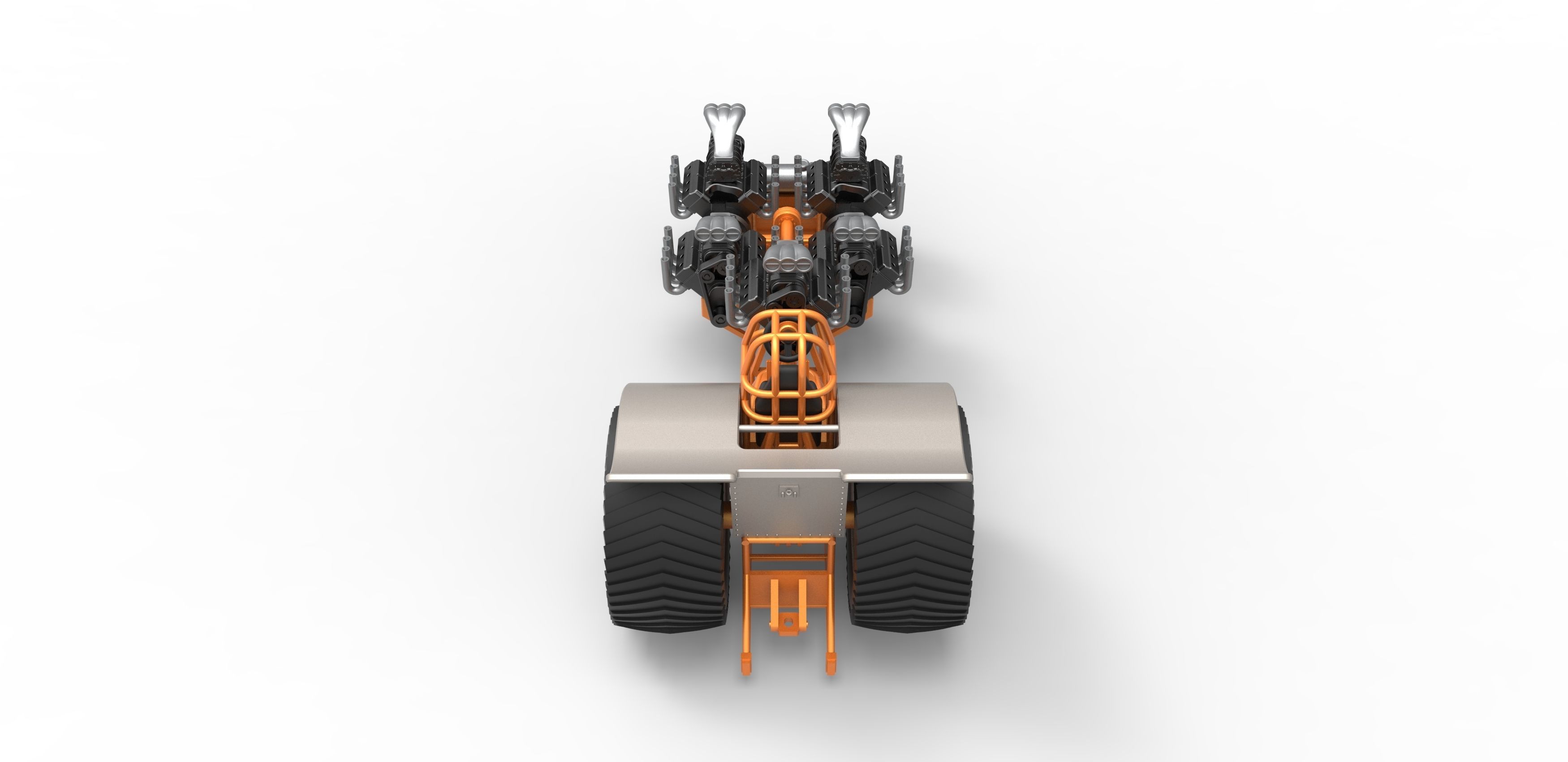 Pulling tractor with 5 engines V8 Version 6 Scale 1 to 25 3D print model_13