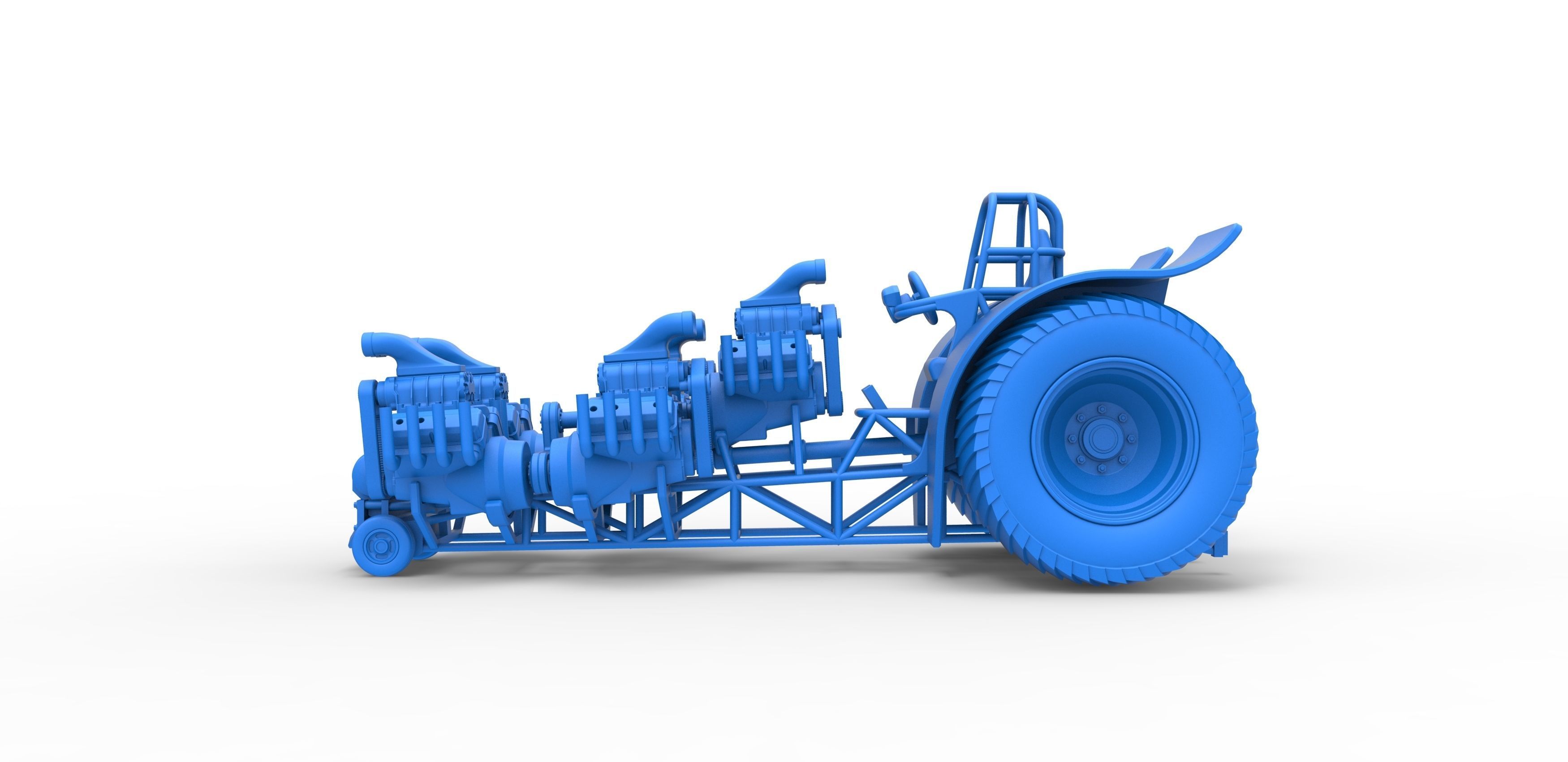 Pulling tractor with 5 engines V8 Version 6 Scale 1 to 25 3D print model_22