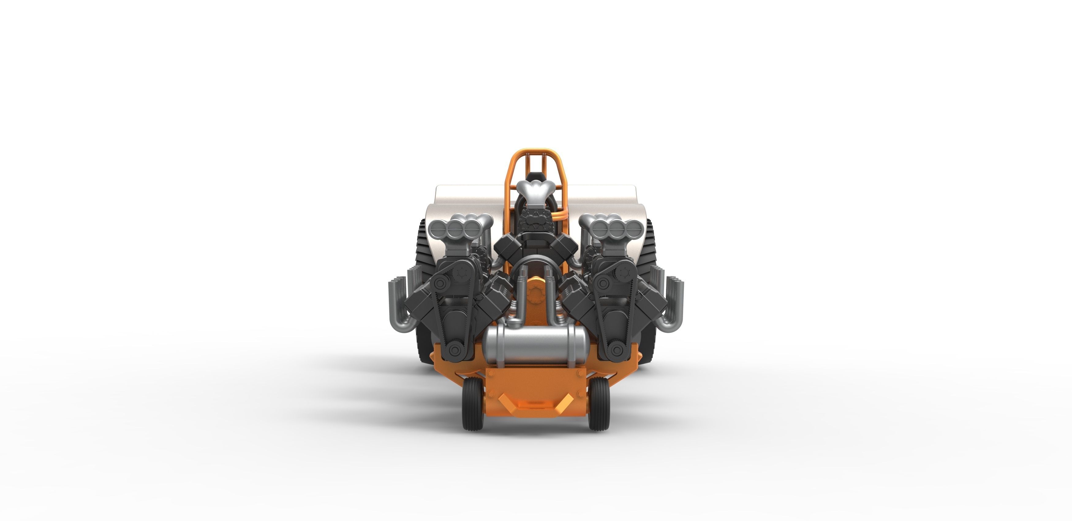 Pulling tractor with 5 engines V8 Version 6 Scale 1 to 25 3D print model_7