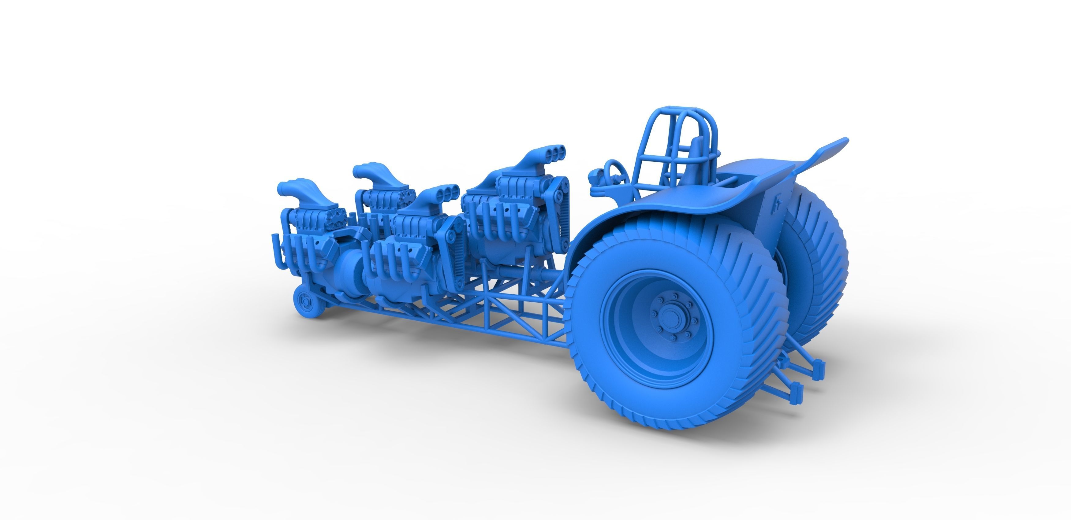 Pulling tractor with 5 engines V8 Version 6 Scale 1 to 25 3D print model_25